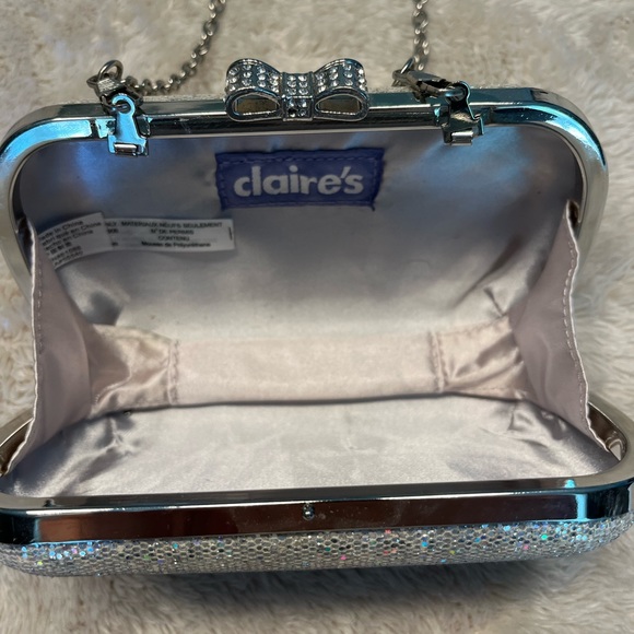 Women’s Sparkly Rhinestone Peep Toe Heels with Claire’s Sparkly Clutch/Purse - Picture 8 of 11